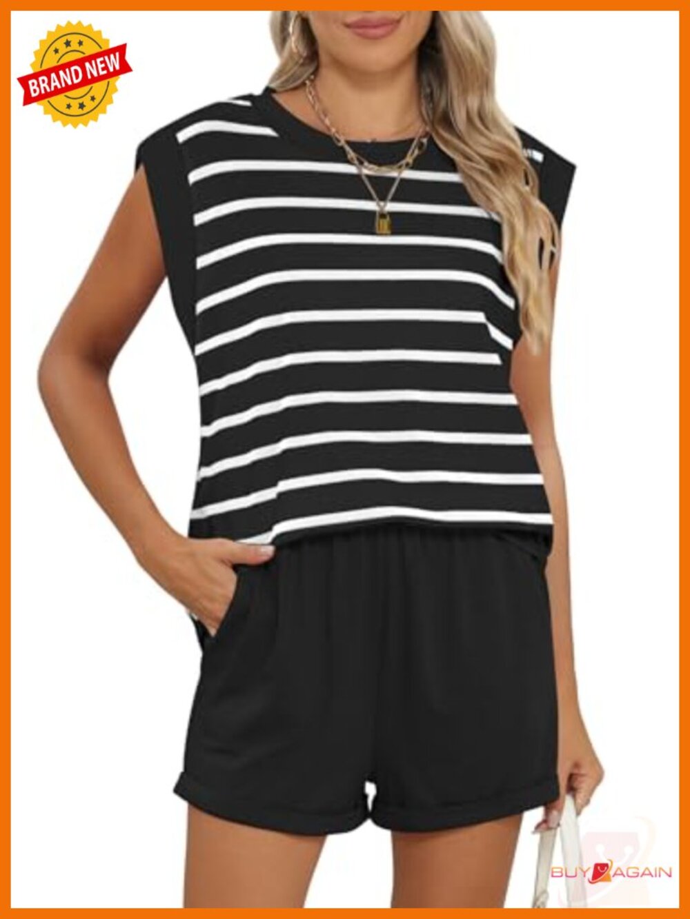Women's 2 Piece Short Set Cotton Lounge Summer Outfit